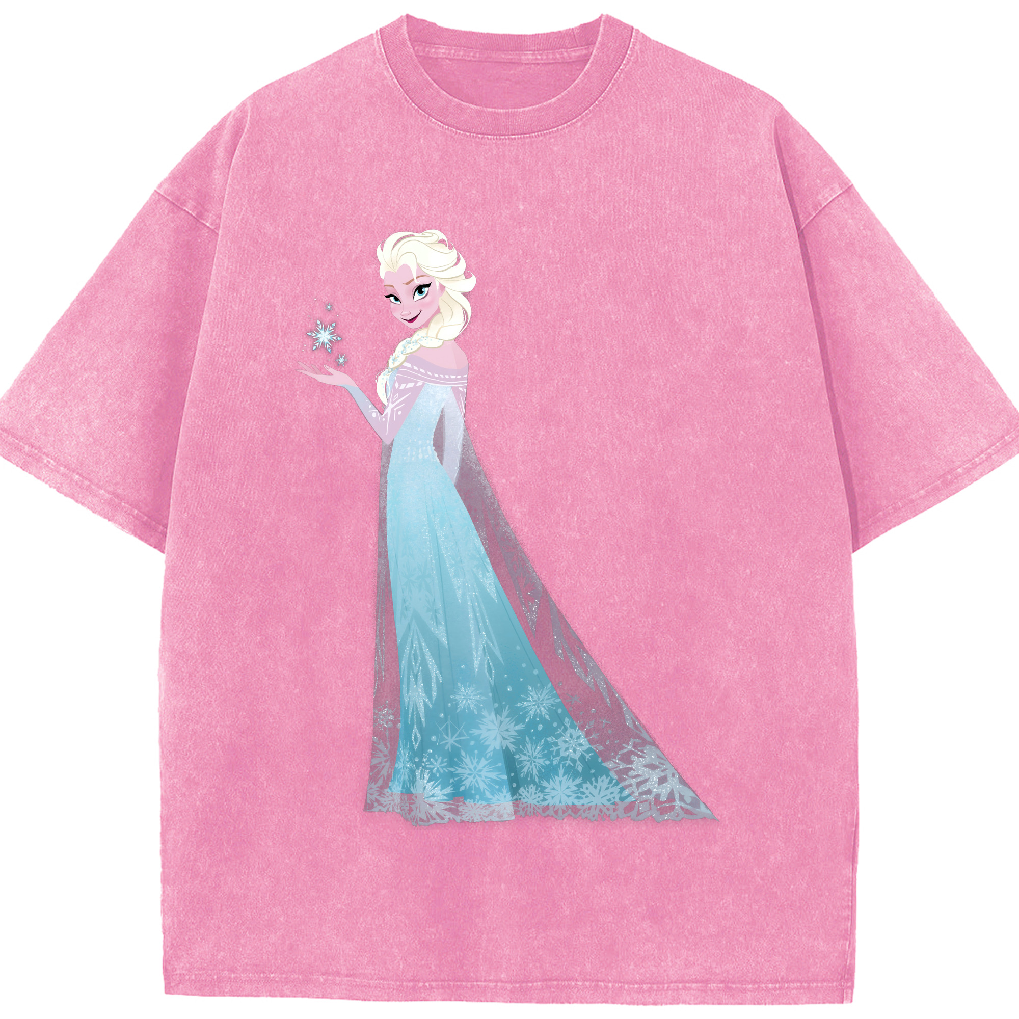（画像用） アナと雪の女王 アンナ エルサ Frozen Anna Elsa 綿100% ヴィンテージ風 半袖Tシャツ（フロントプリント）